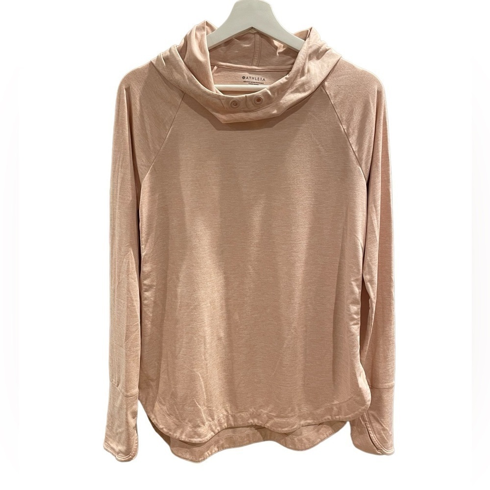 Athleta Cowl Neck Long Sleeve Hooded Pullover Short